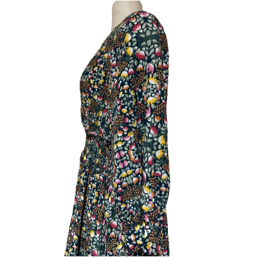 EVIE Green Floral Midi Dress Women’s size M Boho Festival Cottagecore - Picture 9 of 14
